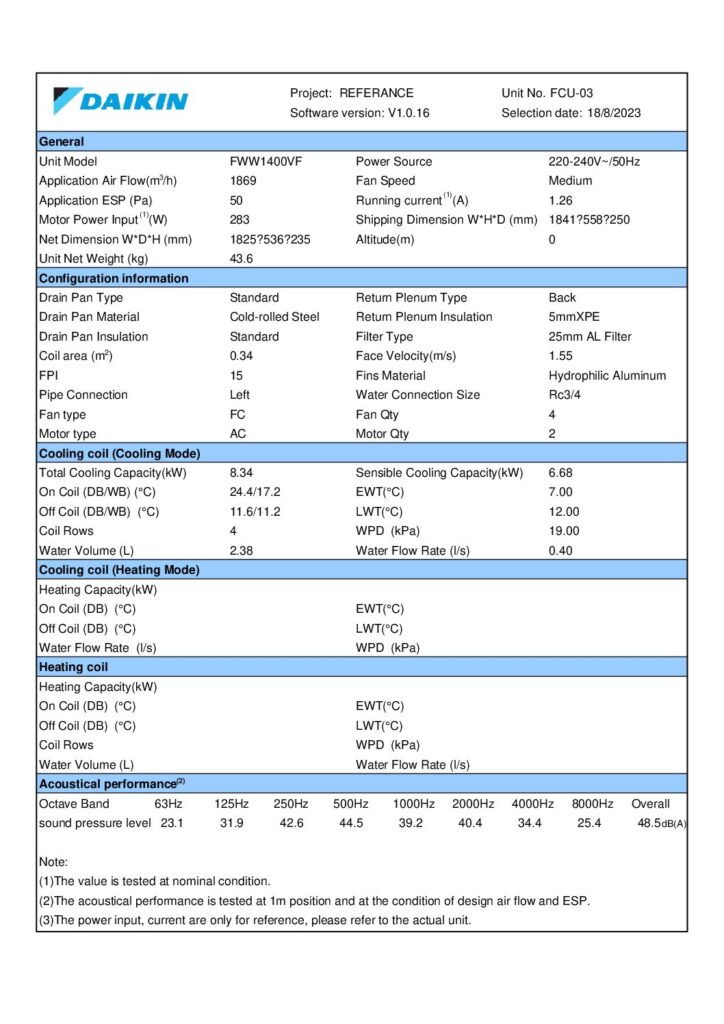 FWW1400VF software selection sheet preview