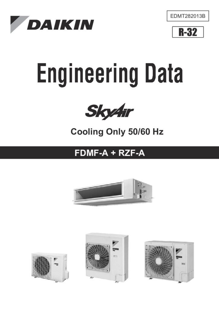 Daikin FDMF-A and RZF-A engineering data book cover