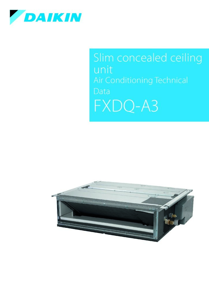 Daikin FXDQ-A3 slim concealed unit technical databook cover