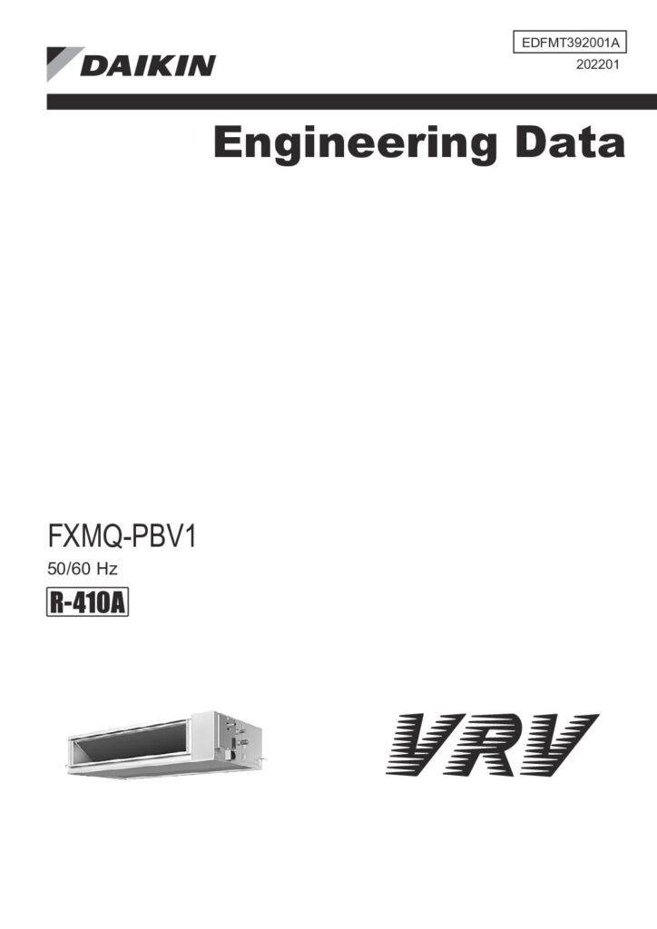Daikin FXMQ-PBV1 ducted technical databook cover